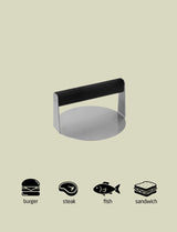 RIG TIG Z00340 TOOL IT Burger Press Ø 13.9 Cm Black Infografik Packshot