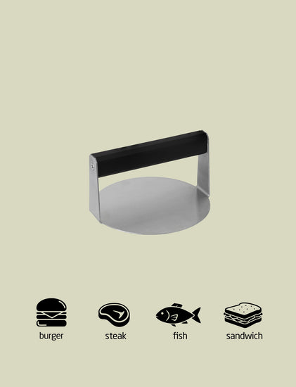 RIG TIG Z00340 TOOL IT Burger Press Ø 13.9 Cm Black Infografik Packshot