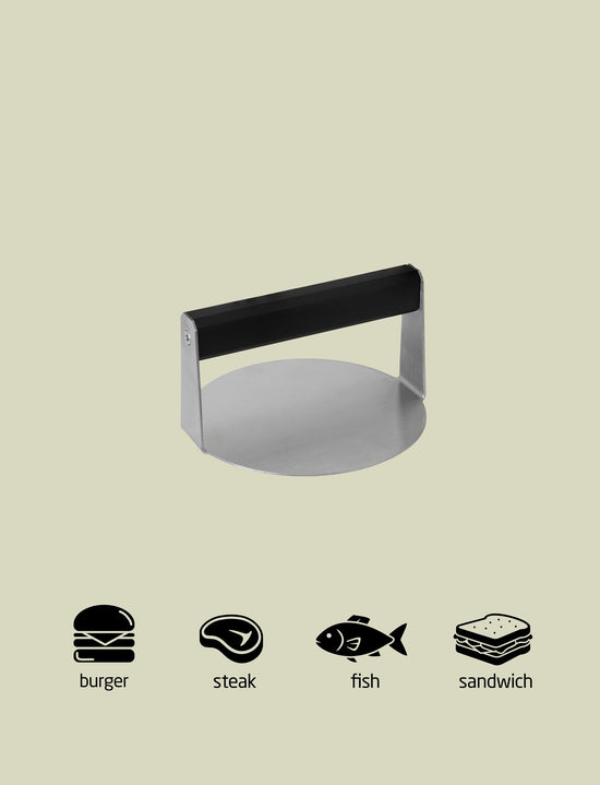 RIG TIG Z00340 TOOL IT Burger Press Ø 13.9 Cm Black Infografik Packshot