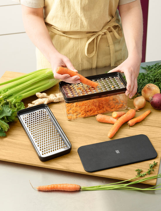 Professional Box Grater With Storage Container, Stainless Steel